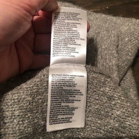 3/$30 H&M chunky fisherman sweater extra warm heather grey large - Picture 10 of 11
